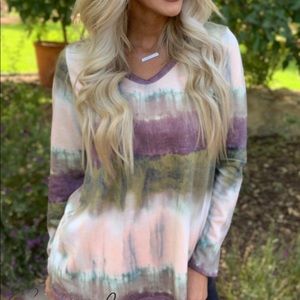 Bibi tye-dye long sleeve top Large